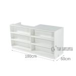 Wooden Supermarket Cashier Counter Table With Display Case Fashionable ODM