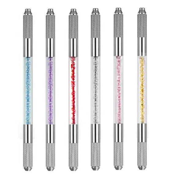 Crystal Microblading Tattoo Pen Double Headed Microblading Permanent Eyebrow