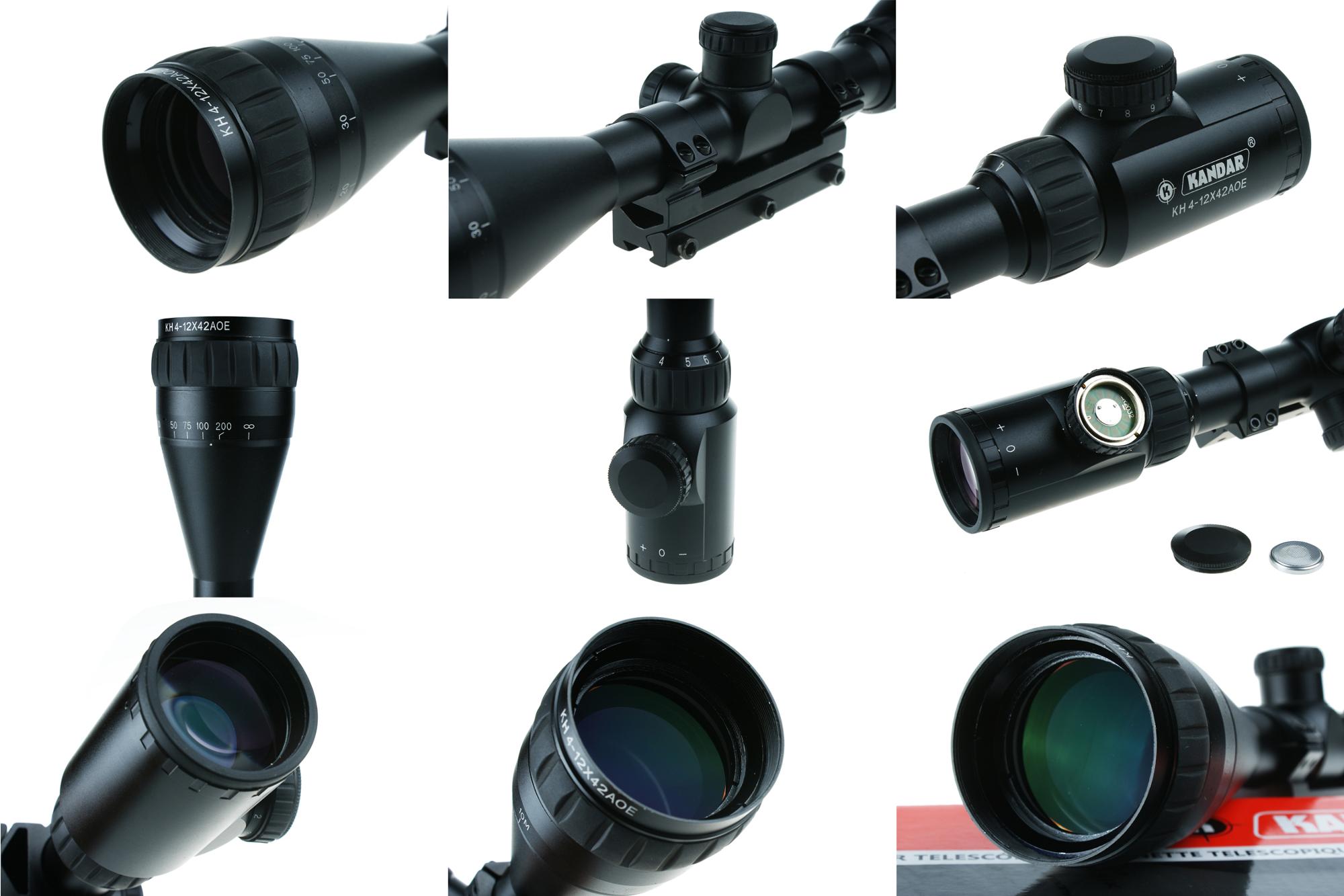 KH 4-12x42 AOE Scope with 3.5-10.5mm Exit Pupil and RGB M-Dot Illuminations Sights