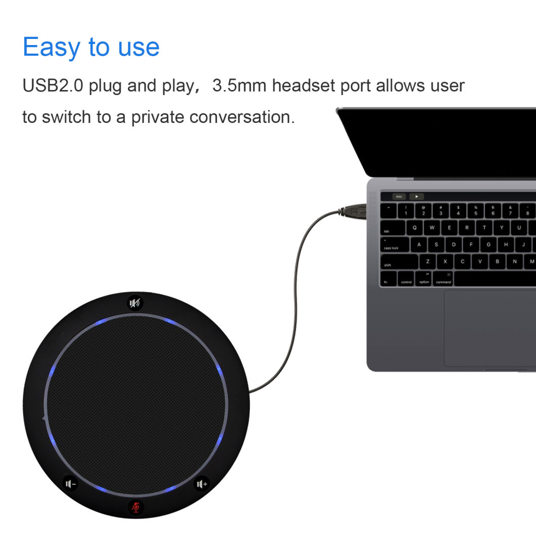 High Quality Omnidirectional USB Speakerphone for Conference Meeting Room