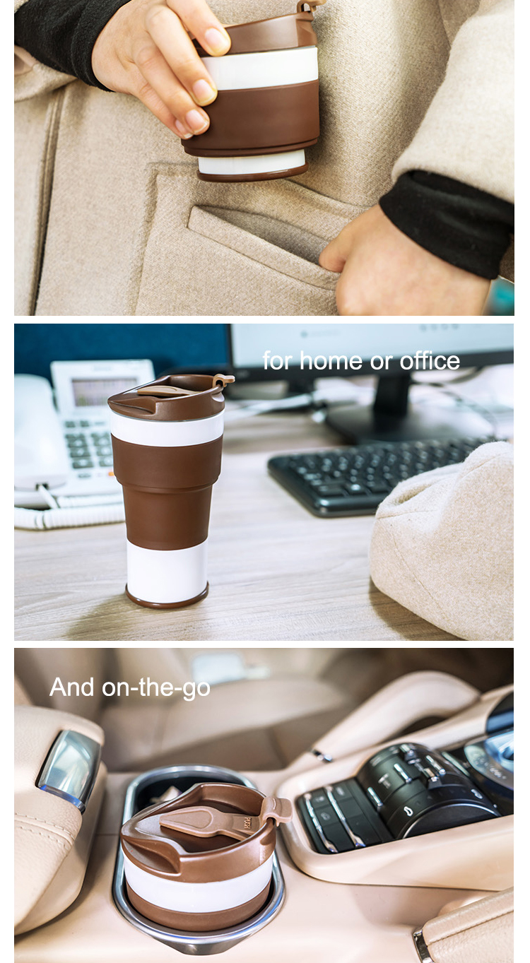 Lightweight 150g 400ML Collapsible Silicone Coffee Cup