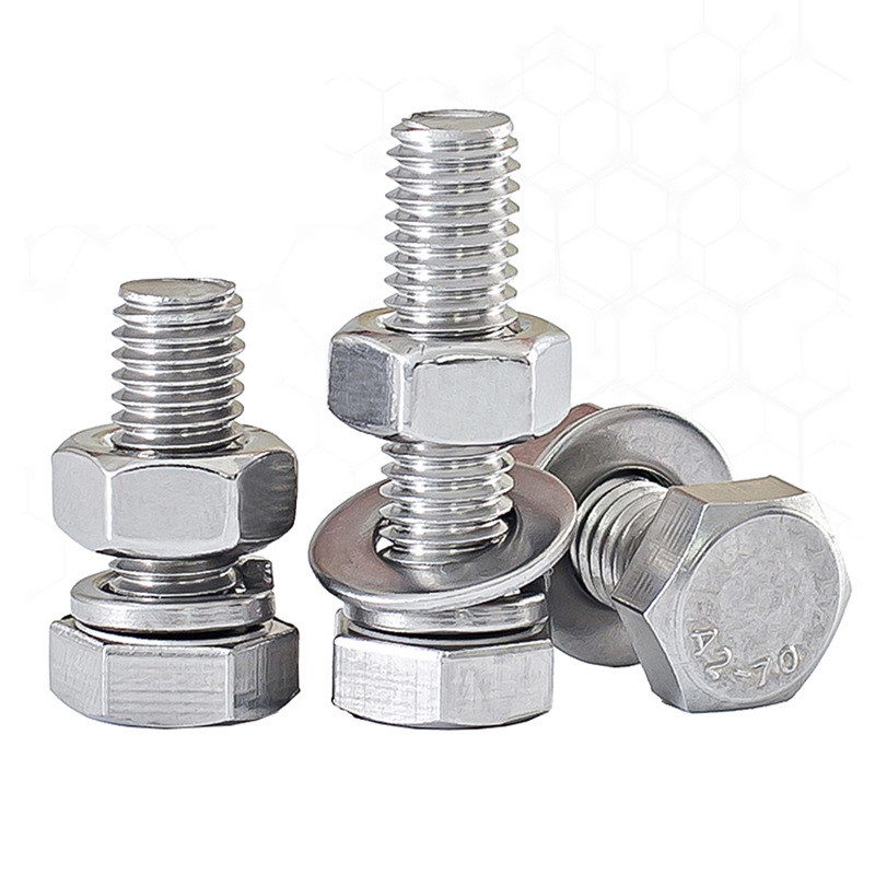 Silver Hex Bolts M6-M24 Grade A2/A4 Polished Surface Screws