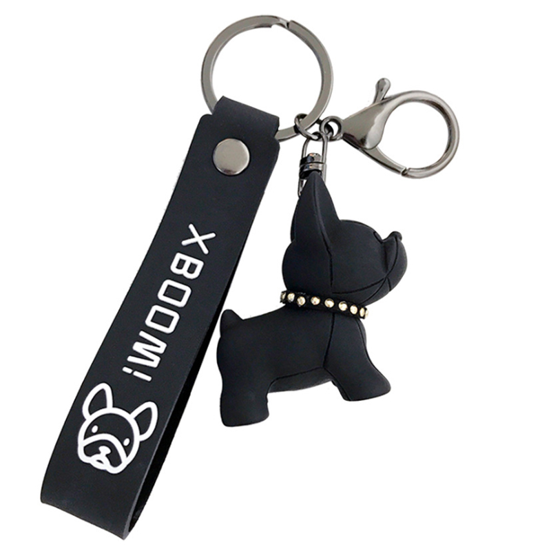 PU Key Chain Ornaments , Resin pitbull dog keychain Electroplated 0.02kg