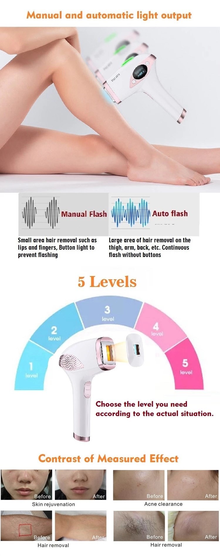 FDA 300000 Flashes Facial Body 3.5CM2 Ice Cool IPL Hair Removal