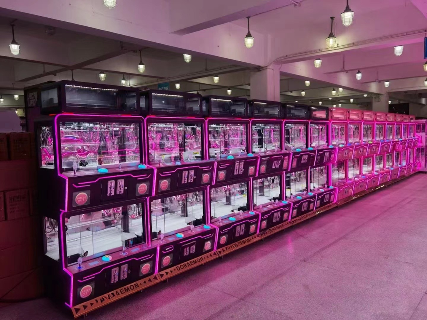 Dreamland coin operated cut 2 win prize machine automatic cut the rope prize big stuffed toys scissors game machine