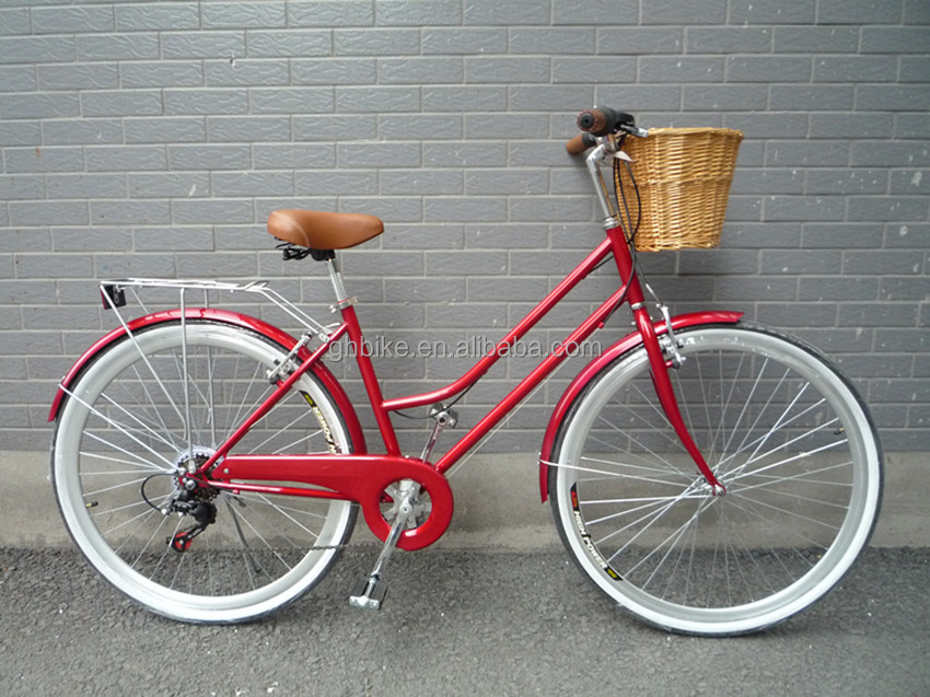 Single Speed Bicycle Classic City Cruiser Bike Women Step Through Lady Bikes 1.8m Long