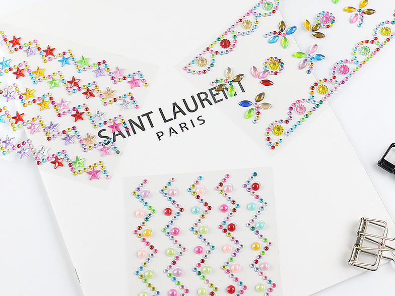 3D Acrylic Self Adhesive Diamond gem drill stickers Rhinestone Sheet for kids diy and Decal Mobile Scrapbooking OEM