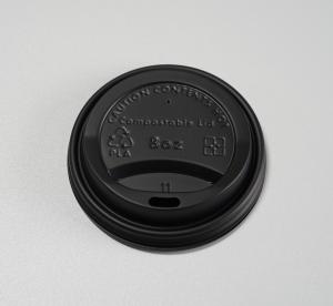 China 100% Compostable Coffee Cup PLA Lids Black 62mm wholesale