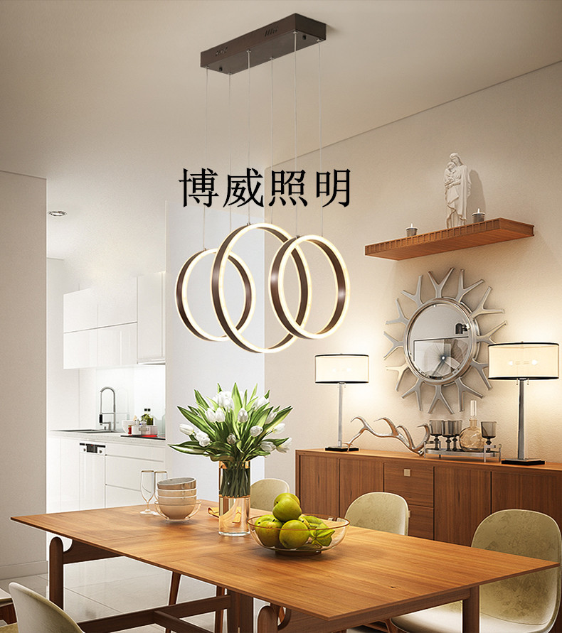 Elegant and charming three-ring connected simple design boutique simple lamp body suitable for bedroom coffee shop, etc.
