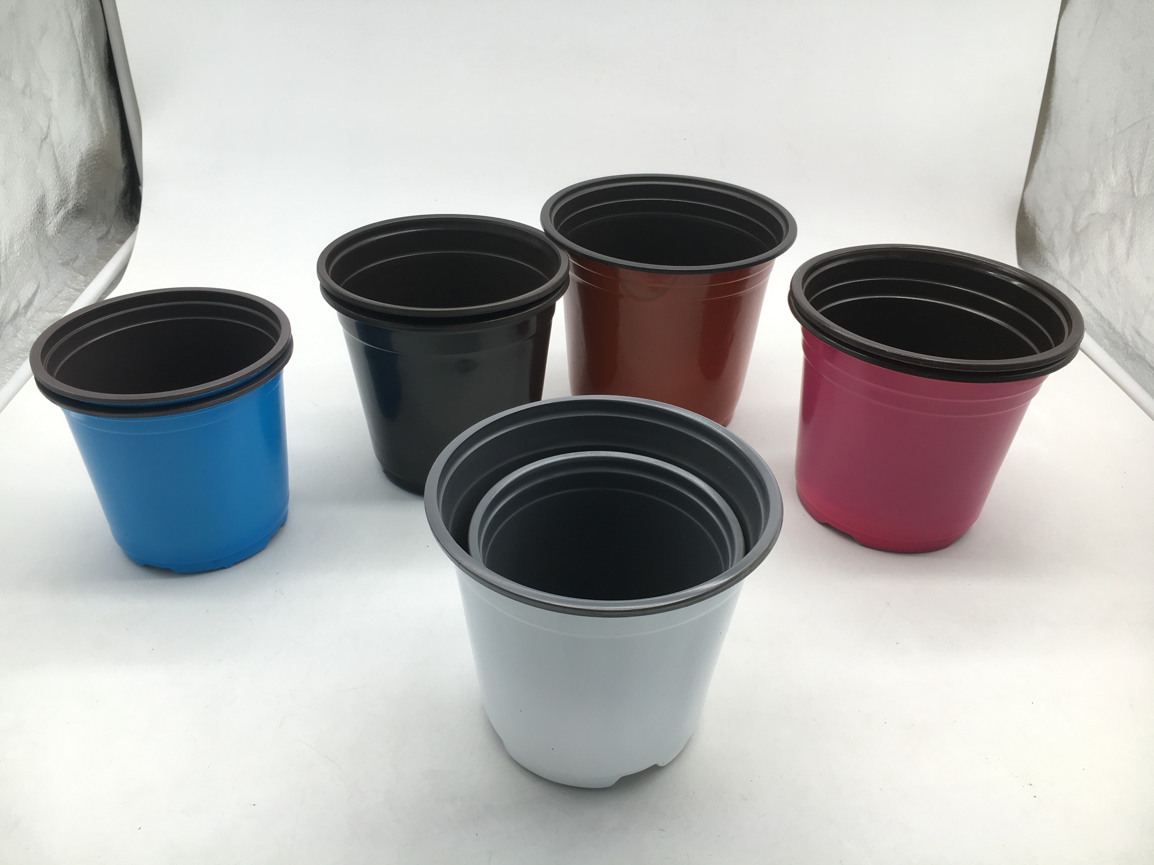 blue color nursery pot plastic flower pot