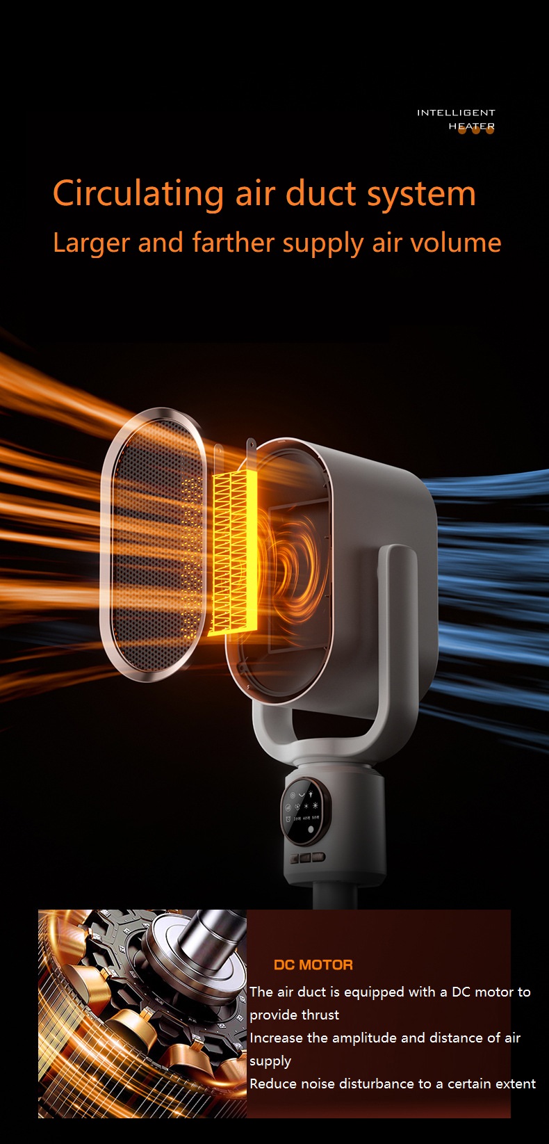 English Operating Language 2-in-1 Cold Warm Air Ceramic PTC Heater with Remote Control