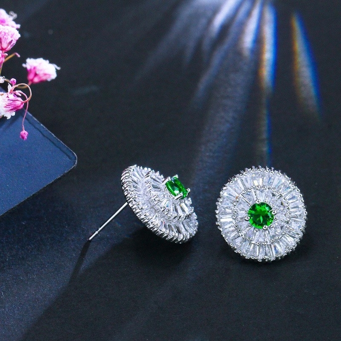 Fashion Luxury Jewelry Set Rhodium AAA Cubic Zircon Cz zircon Necklaces Earrings Jewelry Sets Wedding Set
