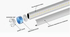 China Indoor Industrial LED Tube Light 1500mm T8 Type With Rotatable Cap 2700-6500K CCT wholesale