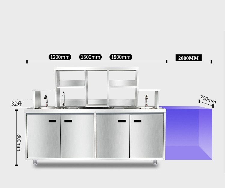 SS304 Stainless Steel Storage Cabinets Kitchen Rustproofing