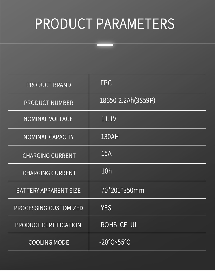 11.1V 130AH Bicycle Car Deep Cycle Battery Lithium Ion Rechargeable 3.7 V 18650 Battery