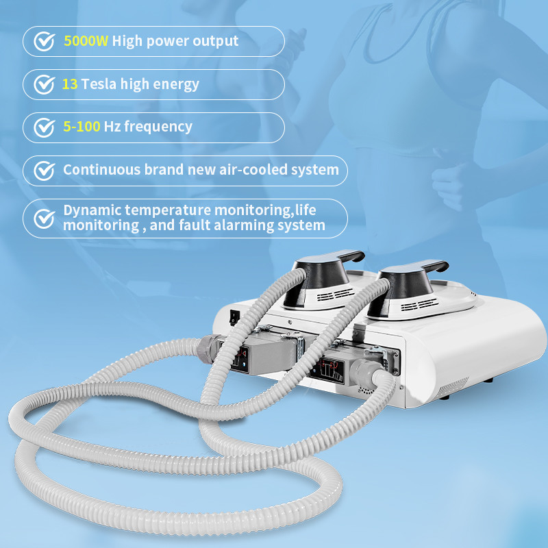 Electro magnetic portable emslim building muscle stimulate 15 tesla neo ems emt body sculpt 2 handles