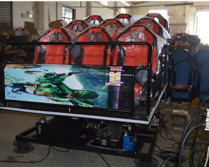 7D Cinema Virtual Game Machine 8 Seats Mecha Dynamic Wood Material