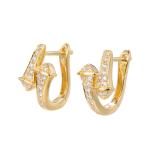 Meaningful Love 18K Gold Diamond Earrings 2.4g Three-Color Optional Souvenir