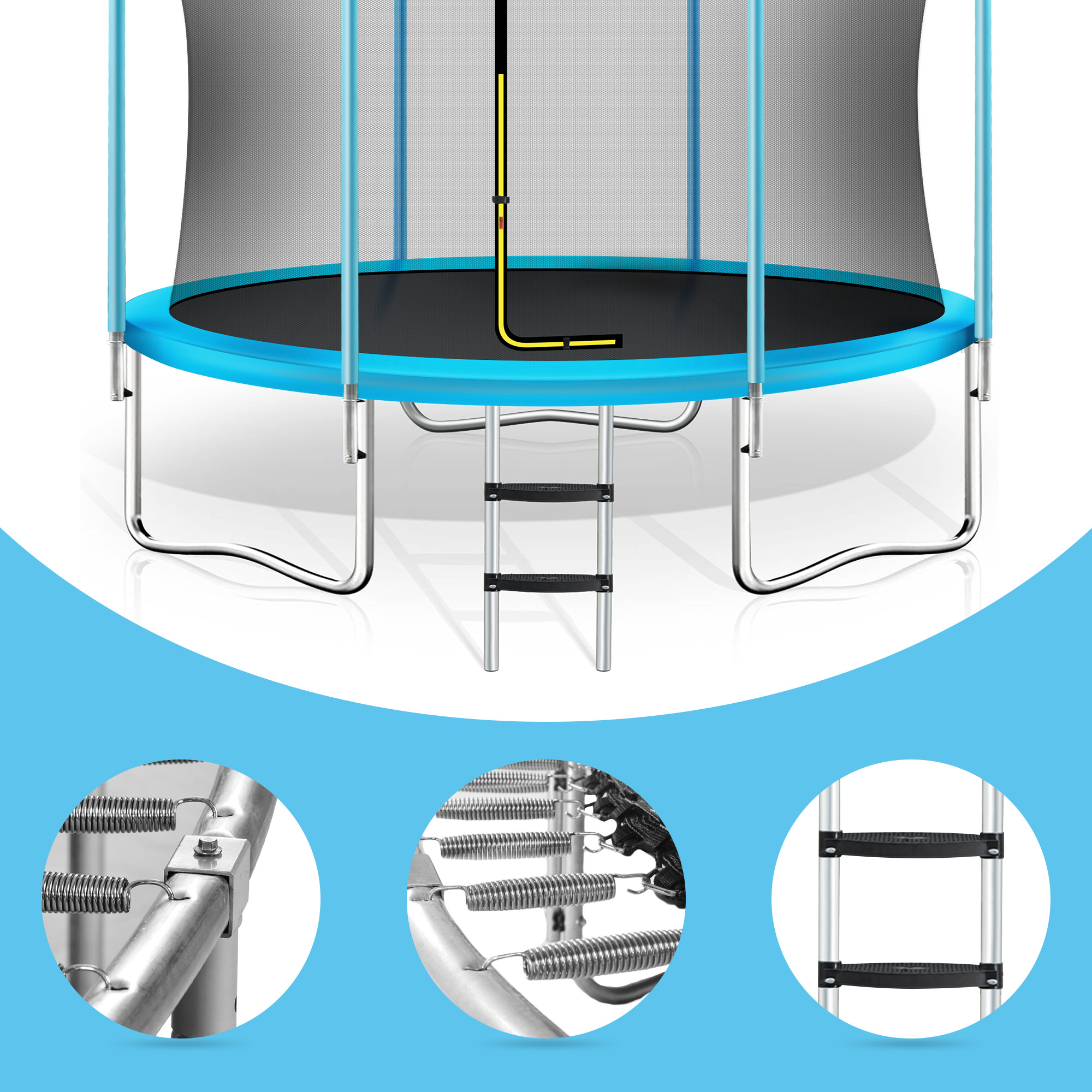 Outdoor Trampoline Park with Stainless Steel Frame and 800 lbs Max. Weight Capacity
