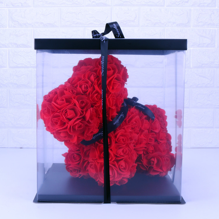 PE Roses Bear with More Colors Bear Roses for Christmas Gift most popular gift for family ,girlfriend,teacher
