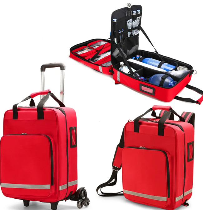 Multifunctional Medical First Aid Bag 1800D Waterproof Medical Trolley Bag