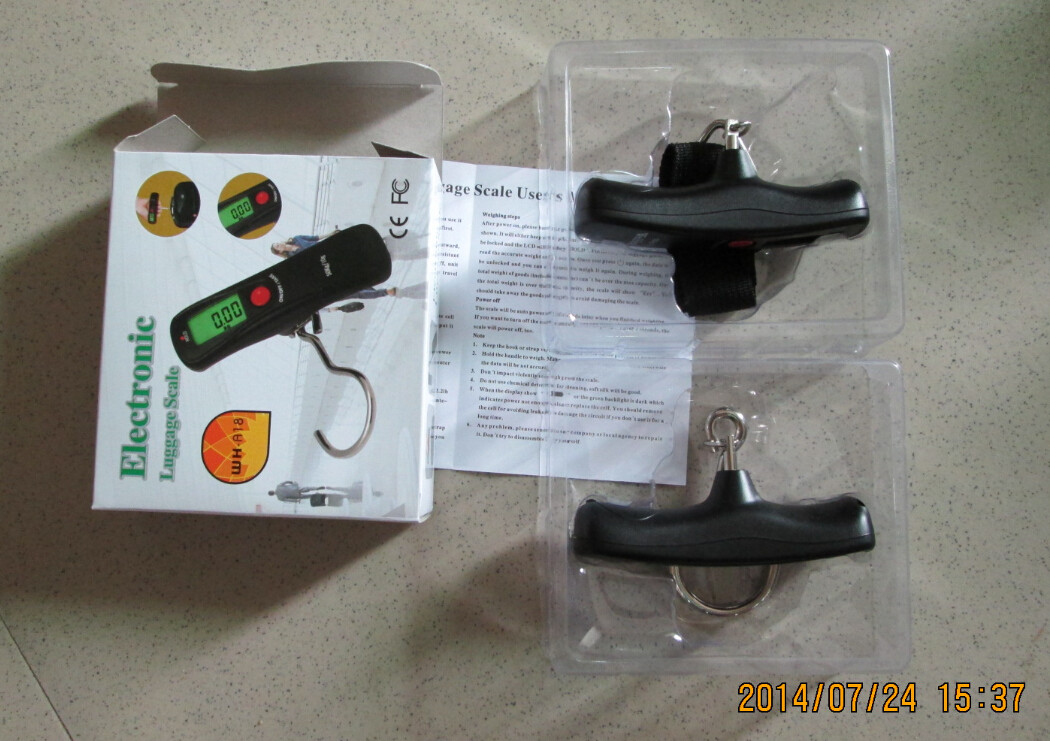 Black Hook Strap Travel Digital Scale Over Load Indication With CR2032 Batteries