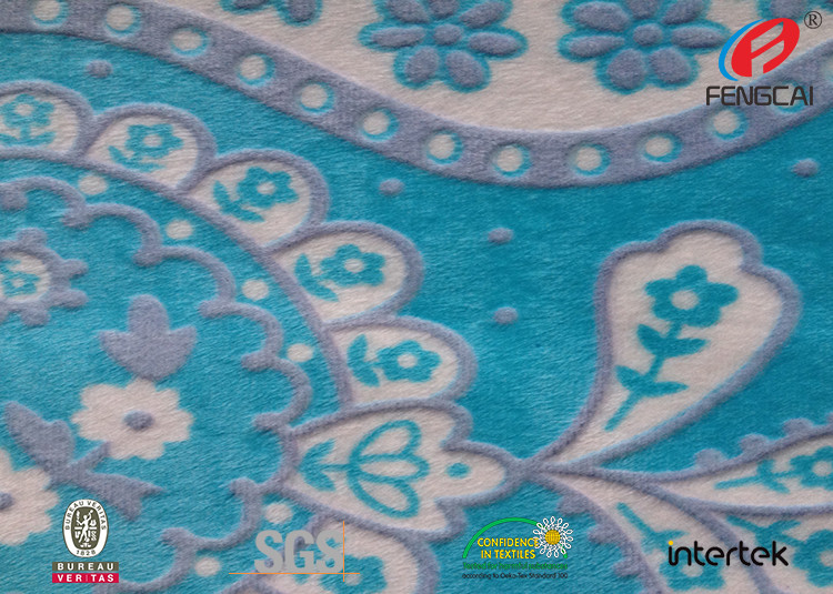 Floral Print Burnout Minky Plush Fabric 100% Polyester Velvet Fabric For Home Textile