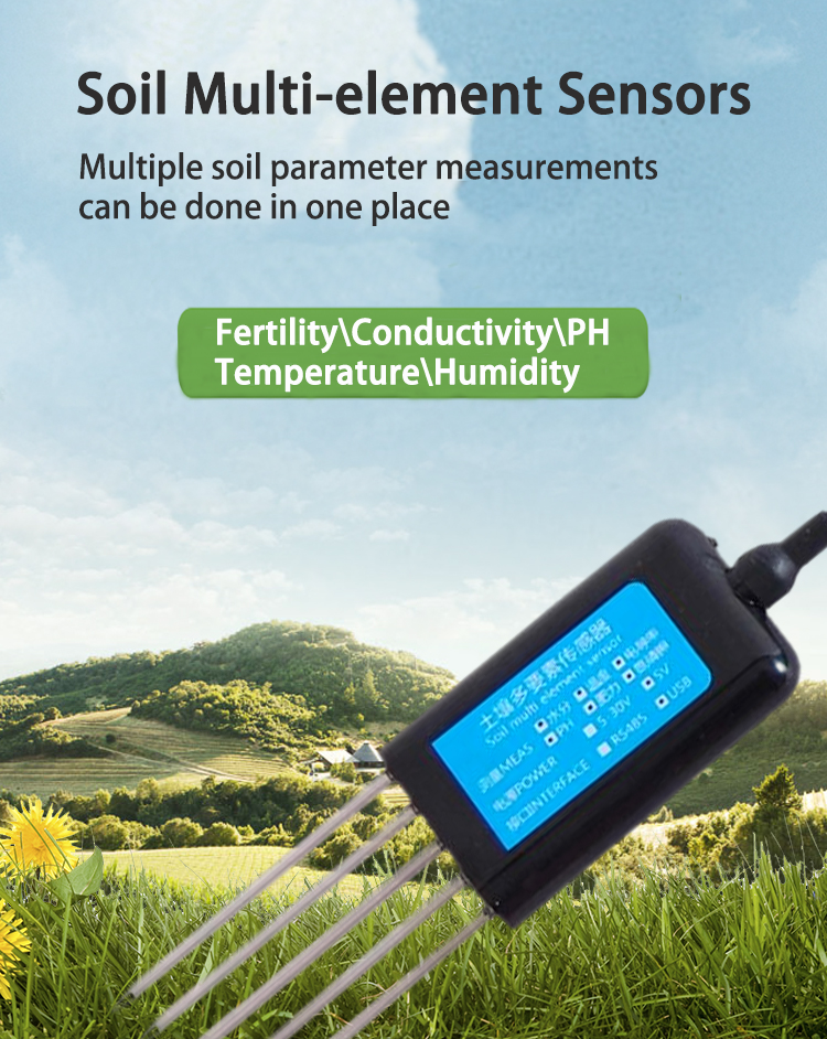 Temperature PH NPK Moisture EC and Salinity Sensors in Agriculture 7 in 1 Soil Tester Kit