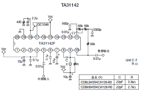 C28 CDBKB455KCAY28-R0 455khz Ceramic Discriminator