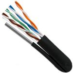 PE UTP CAT5E MS1.2 Solid Steel Network Aerial Drop Cable , CAT5E Outdoor