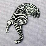 120D Laser Cut 100% Embroidered Tiger Iron On Patch