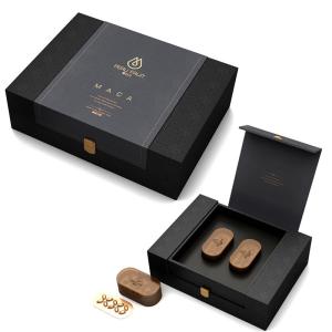 China Custom Healthcare Product Packaging White Cardboard Gold Stamping For Maca wholesale