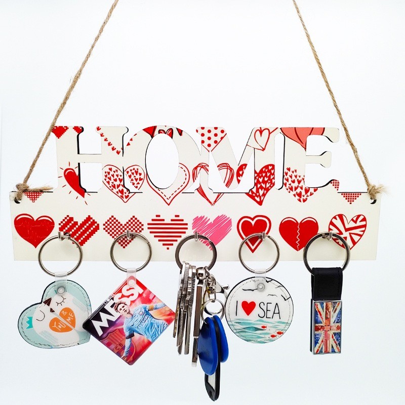 5mm Thickness Sublimation MDF Blanks LOVE HOME FAMILY Wooden Key Sign
