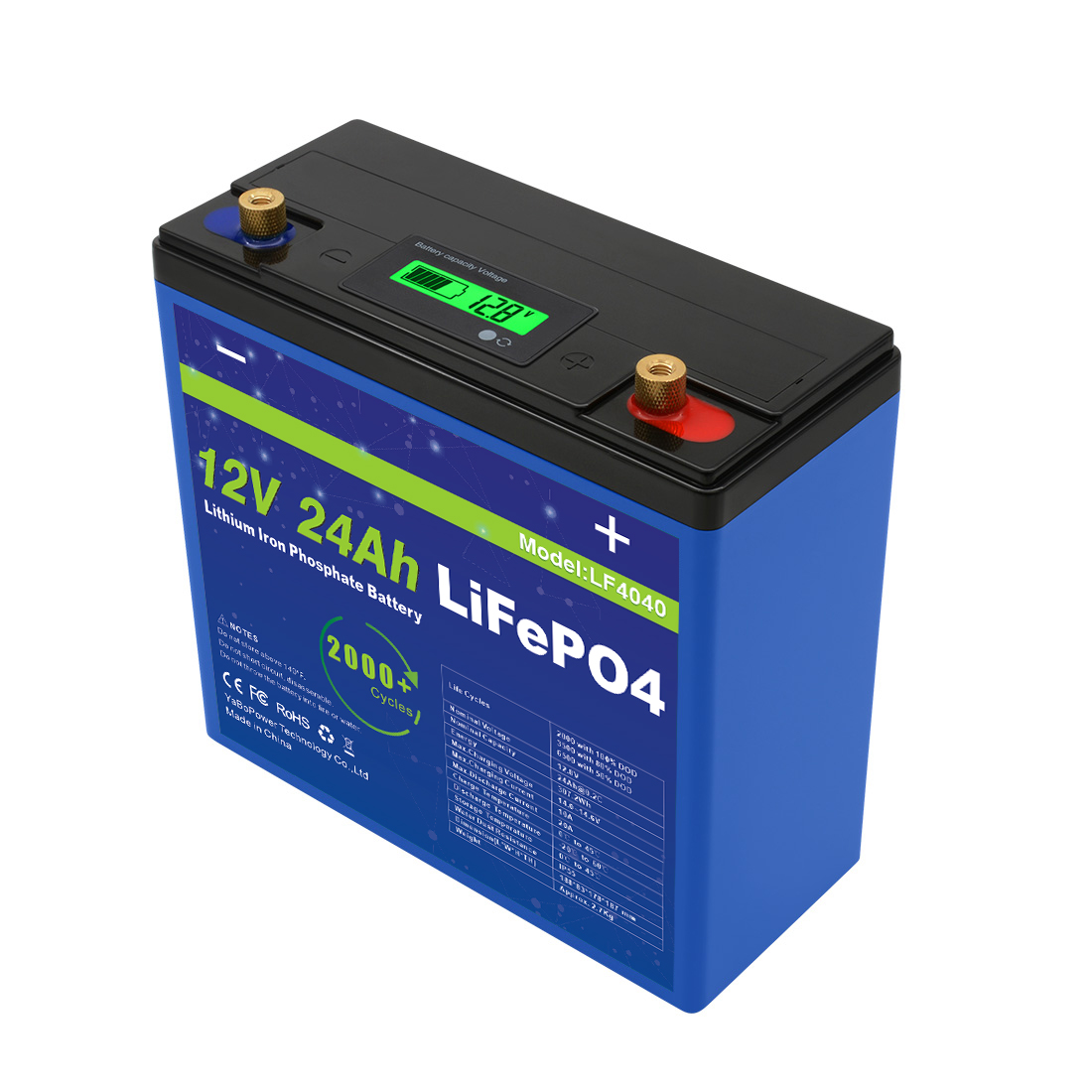 Lightweight 12v 24ah Lifepo4 Battery Portable Design For Boats / Golf Carts