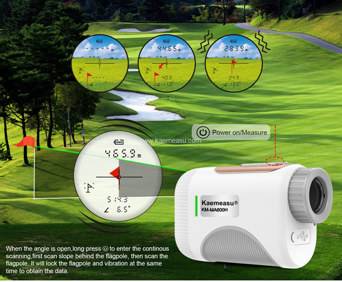Kaemeasu USB Charge Rechargeable Laser Golf Range Finder 92*58*35mm