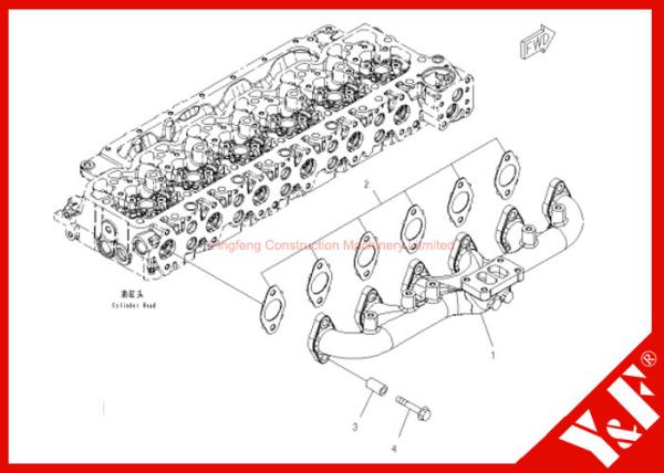 Construction Machinery Komatsu Excavator Parts PC200-8 Exhaust Manifold 6754-11