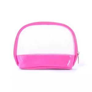 China Travel Portable Pink Wash PU Transparent PVC Cosmetic Bag wholesale