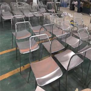 China steel Metal furniture and stainless steel chair and tables mirror or brushed finish wholesale