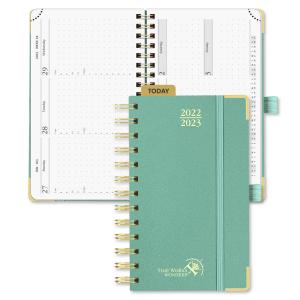 China Mint Green 2023 Hardcover Weekly Planner With Robust Medal Binding wholesale