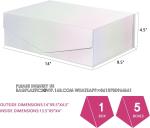 Holographic Silver Gift Boxes, Large Gift Boxes With Lids,Magnetic Closure Gift