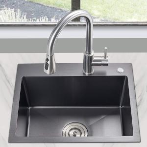China 22 x 18 Inch SUS304 Topmount Single Bowl Stainless Kitchen Sink wholesale