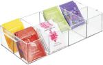Plastic Condiment Organizer and Tea Bag Holder - 8-Compartment Kitchen Pantry