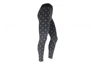 China Women Flat Knit Seamless Patterned Yoga Pants 65% Polyester 5% Spandex wholesale