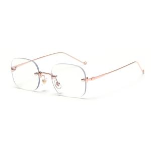 China Flat Mirror Ladies Street Shooting Square Frameless Glasses Trendy 130MM wholesale