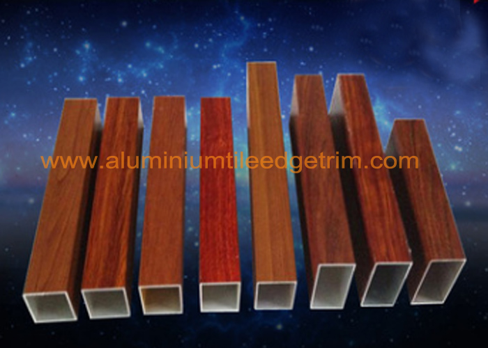 aluminium square tubes wood grain