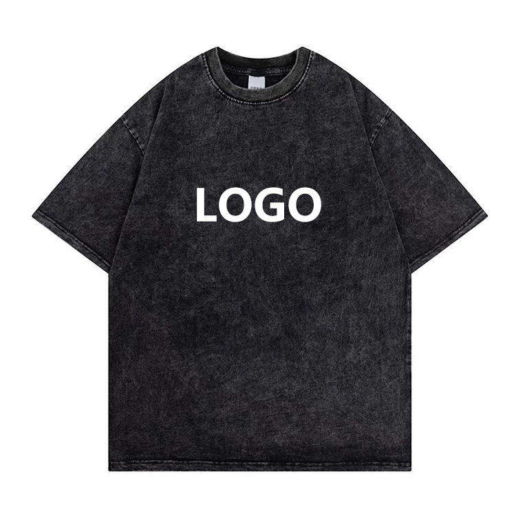 Custom Dtg Print Hip Hop Black Blank Heavy Weight T Shirt Weaved by Knitting Method