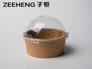 China ZEEHENG Kraft Paper Ice Cream Cup With Dome Lids 6oz wholesale