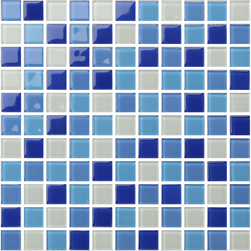 300x300mm swmming pool mosaic tiles,glass mosaic tile sheets, blue color