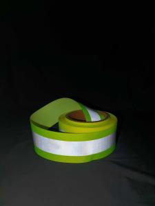 China Fluorescent Reflective Webbing Tape Green Reflective Fabric Ribbon High Light 5cm wholesale