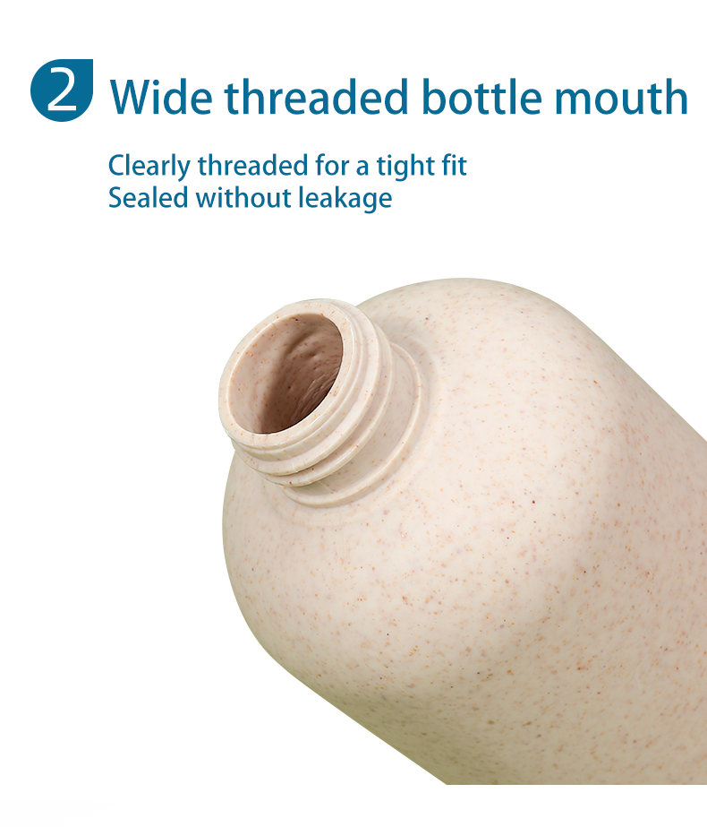 Biodegradable Wheat Straw Body Lotion Shower Gel Shampoo Bottle for Cosmetic Industry